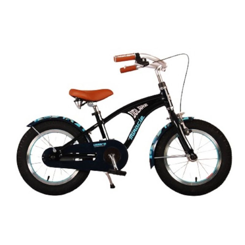 Foto van Volare jongensfiets miracle cruiser 14 inch 25 cm junior knijprem zwart