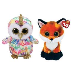 Foto van Ty - knuffel - beanie boo'ss - enchanted owl & fox