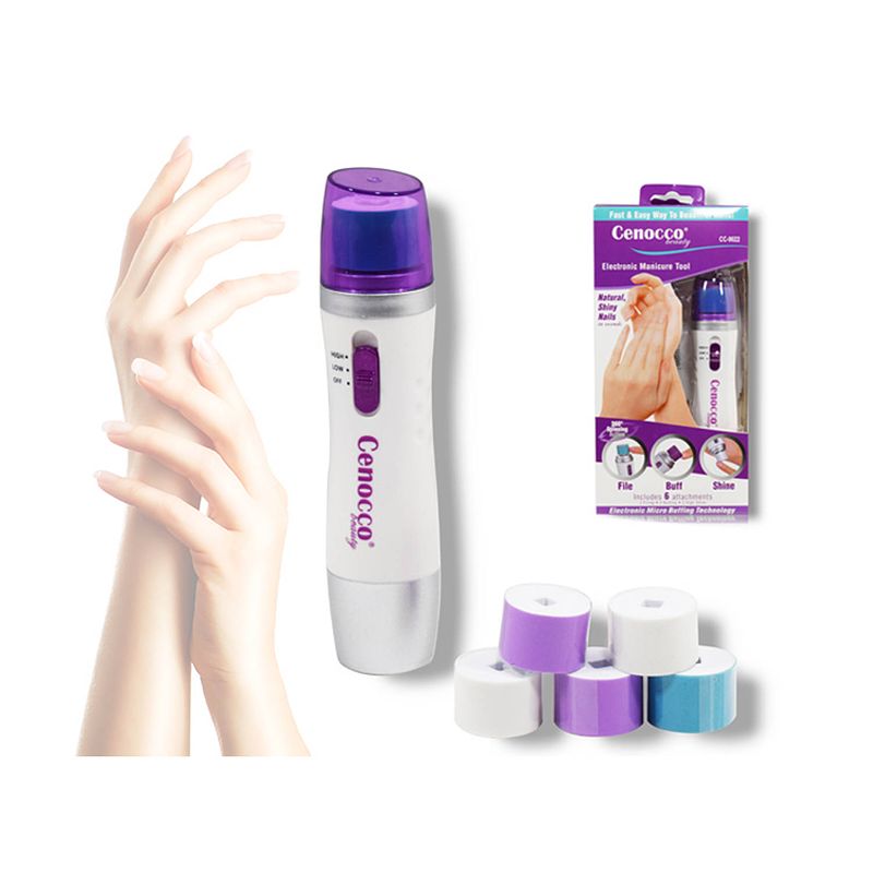 Foto van Cenocco beauty elektrische nagelvijl & polijstvijl - manicure / pedicure set voor natuurlijk glanzende nagels