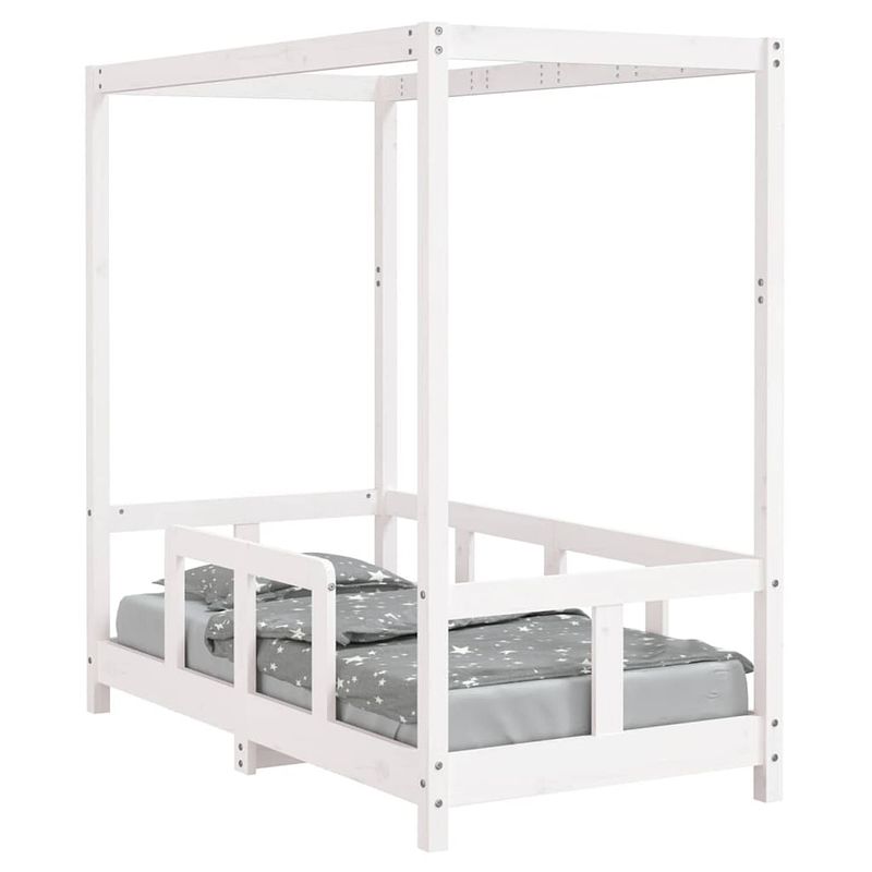 Foto van Vidaxl kinderbedframe 70x140 cm massief grenenhout wit