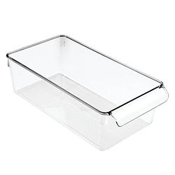 Foto van Idesign - koelkast organizer met handvat, 29.2 x 15.2 x 8.9 cm, kunststof, transparant - idesign linus