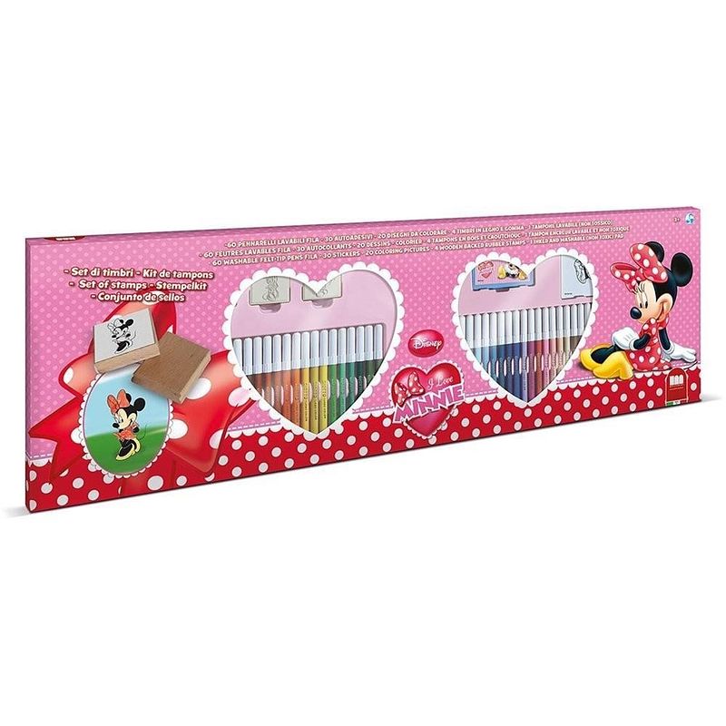 Foto van Multiprint kleurset minnie mouse 86-delig roze