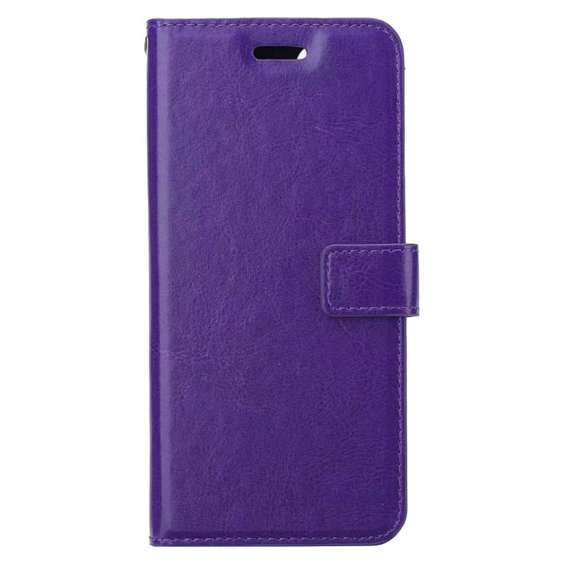 Foto van Basey iphone 15 pro max hoesje bookcase hoes flip case book cover - iphone 15 pro max hoes book case hoesje - paars