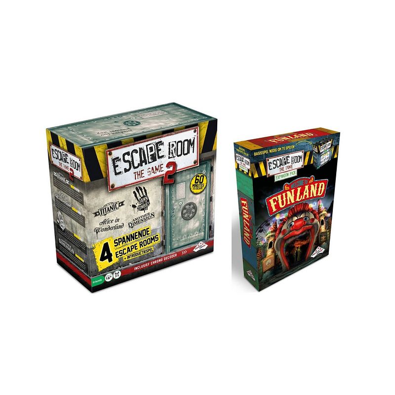 Foto van Spellenbundel - escape room - 2 stuks - the game basisspel 2 & uitbreiding funland