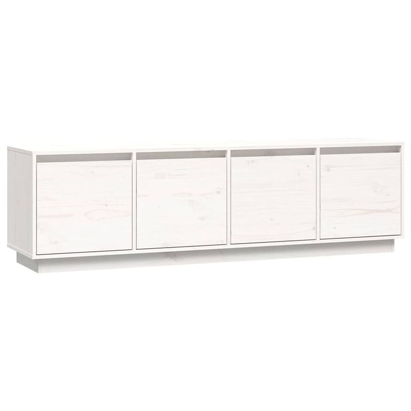 Foto van The living store tv-meubel wit - grenenhout - 156x37x45 cm - trendy design