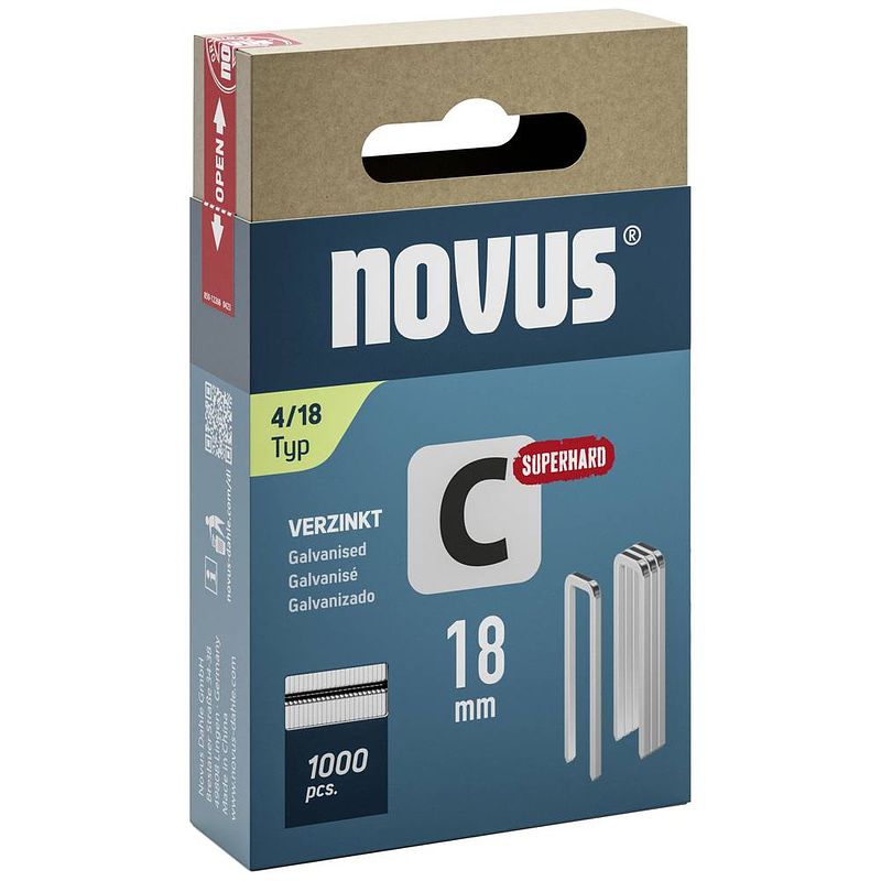 Foto van Novus nietjes type 4 1000 stuk(s) 042-0802 afm. (l x b) 18 mm x 6.1 mm