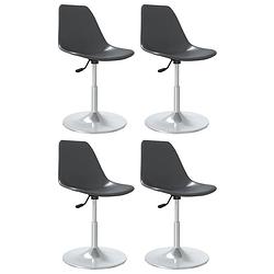 Foto van The living store eetkamerstoelen - grijs - pp en verchroomd metaal - 46 x 56 x (74-88) cm