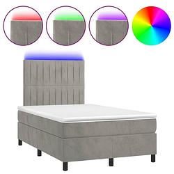 Foto van The living store bed - fluweel - 120x200 cm - led-verlichting