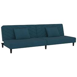 Foto van The living store slaapbank fluweel blauw - 200 x 84.5 x 69 cm - om te bouwen tot bed