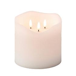 Foto van Lumineo led kaars - met 3 vlammen - wit/warm wit - 15 cm - led kaarsen