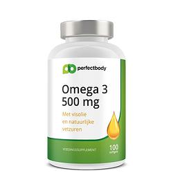 Foto van Perfectbody omega 3 capsules (500 mg) - 100 softgels