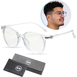 Foto van Lc eyewear computerbril - blauw licht bril - blue light glasses - beeldschermbril - unisex - transparant blauw