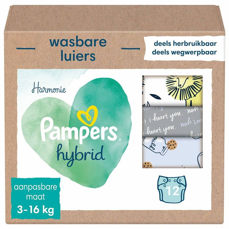 Foto van Pampers harmonie hybrid wasbare luiers - 12 wasbare luiers (excl. toplaag)