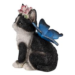 Foto van Clayre & eef decoratie beeld 12*10*15 cm meerkleurig kunststof kat
