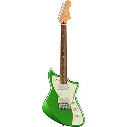 Foto van Fender player plus meteora hh pf cosmic jade elektrische gitaar met deluxe gigbag