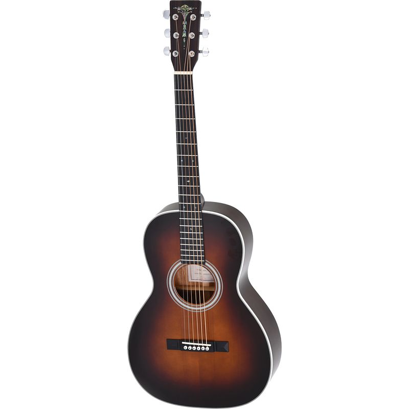 Foto van Sigma guitars 00m-1sl sunburst gloss linkshandige akoestische westerngitaar