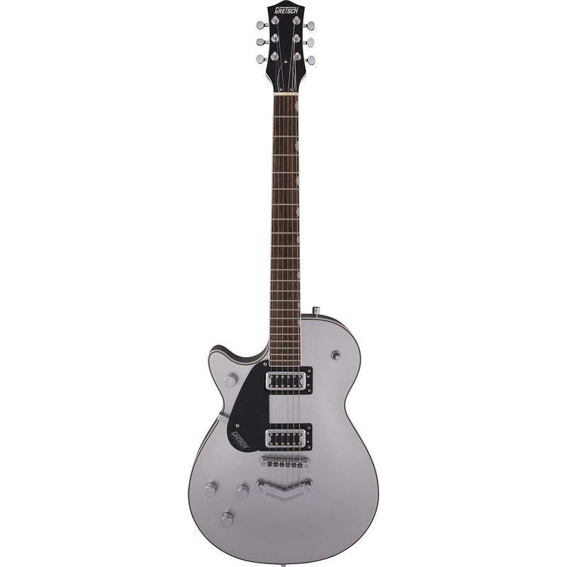Foto van Gretsch g5230lh electromatic jet ft airline silver linkshandige gitaar
