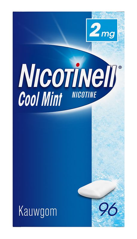 Foto van Nicotinell cool mint kauwgom, helpt je te stoppen met roken 2 mg, 96 stuks bij jumbo