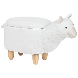 Foto van Beliani alpaca - hocker-wit-polyester