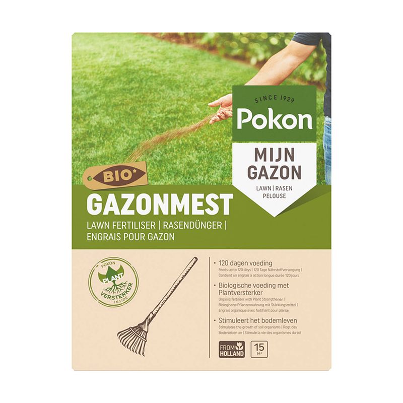 Foto van Pokon - 2 stuks bio gazonmest 15m2