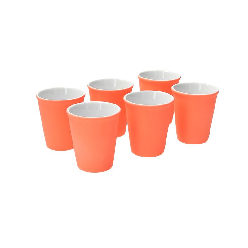 Foto van Pt espresso kopje set 6 stuks neon oranje