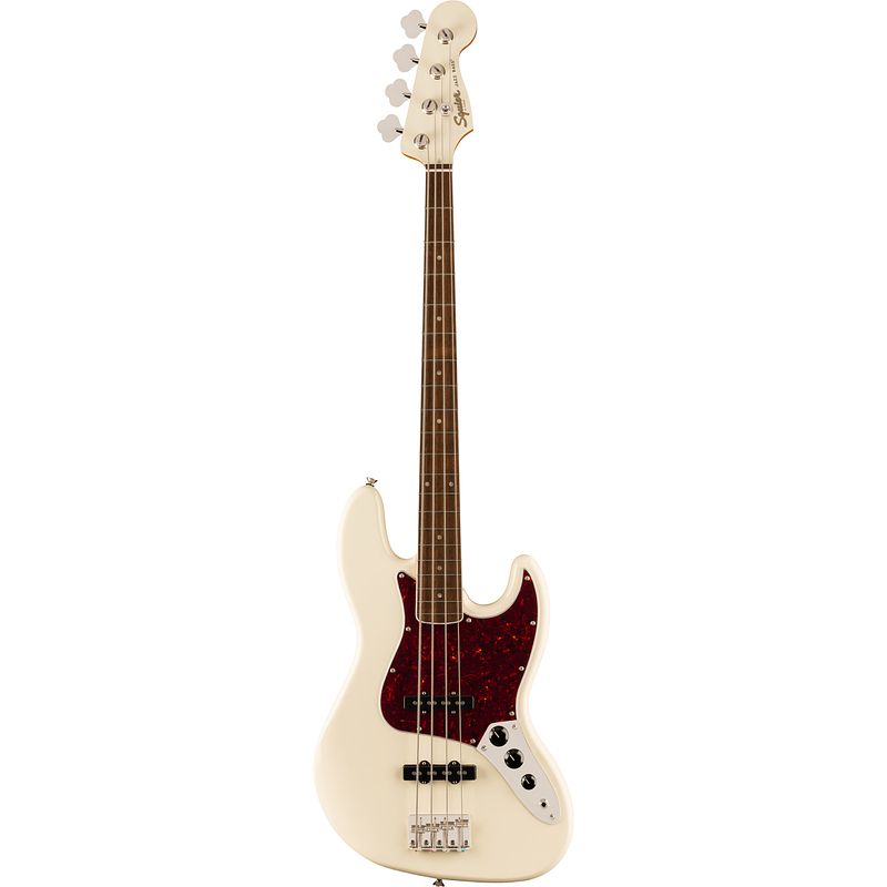 Foto van Squier limited edition classic vibe mid 's60s jazz bass il olympic white elektrische basgitaar