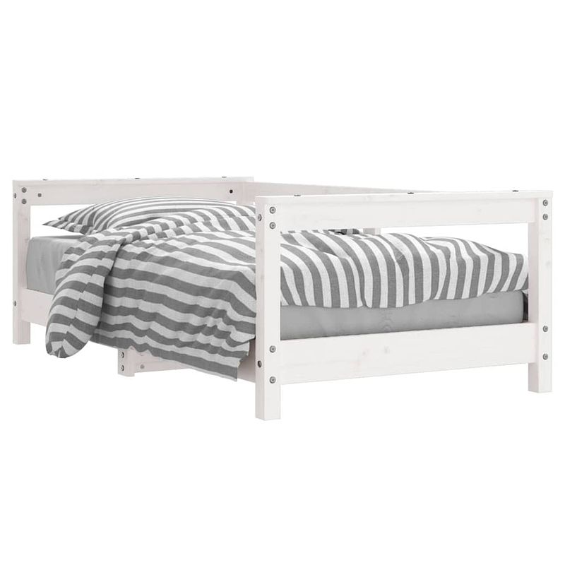 Foto van Vidaxl kinderbedframe 70x140 cm massief grenenhout wit