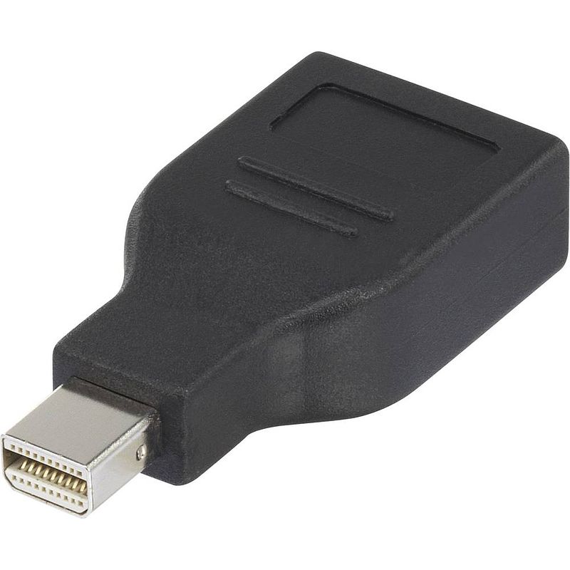 Foto van Renkforce rf-4174572 displayport adapter [1x mini-displayport stekker - 1x displayport bus] zwart vergulde steekcontacten