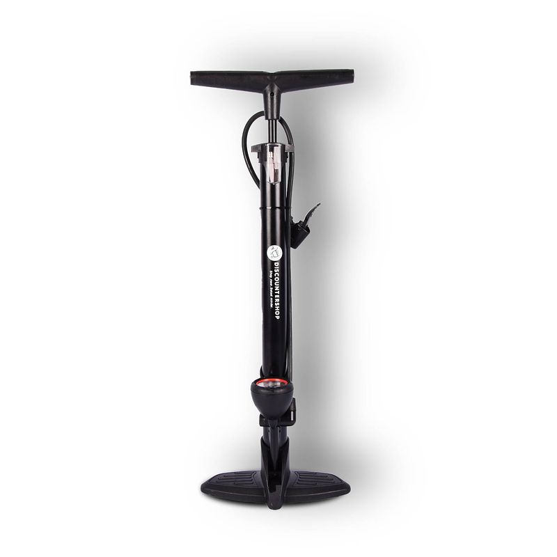 Foto van Fietspomp met drukmeter 12 bar inclusief adapters voor verschillende ventielen bike pump fietspomp - staande fietspomp
