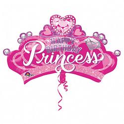 Foto van Anagram folieballon happy birthday princess 81 x 48 cm roze