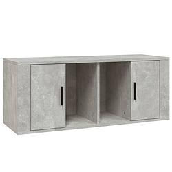 Foto van The living store tv-meubel - betongrijs - 100 x 35 x 40 cm - stijlvol en praktisch