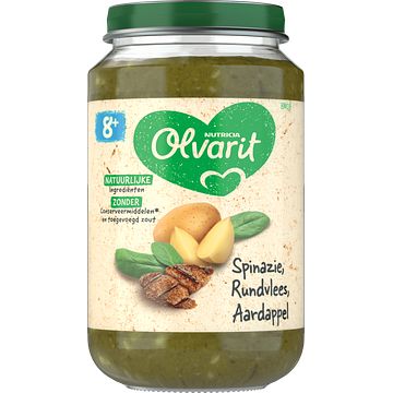 Foto van Olvarit spinazie rundvlees aardappel 8+ maanden 200g bij jumbo