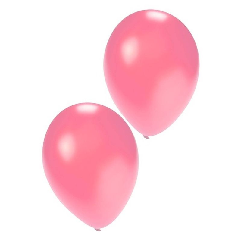 Foto van 50x stuks metallic roze ballonnen 36 cm - ballonnen