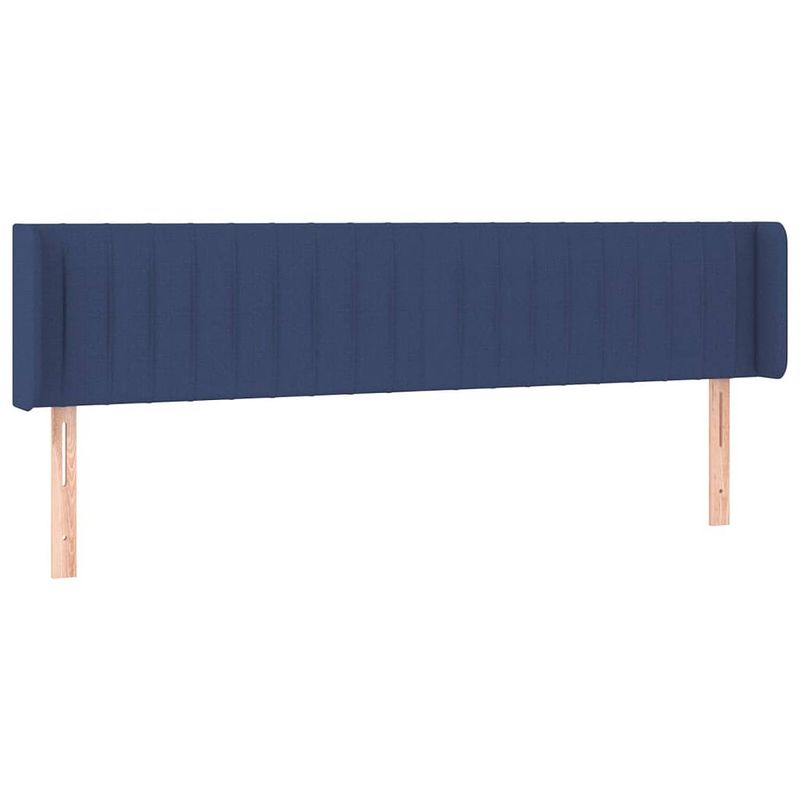 Foto van Vidaxl hoofdbord met randen 203x16x78/88 cm stof blauw