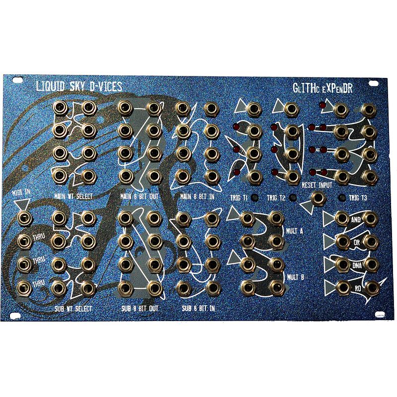 Foto van Liquid sky d-vices glithc eurorack expander voor v4co