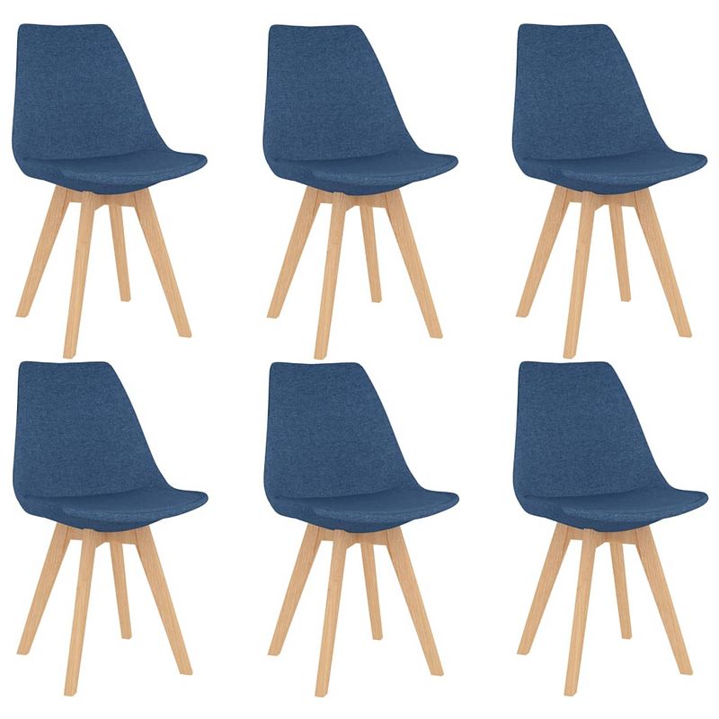 Foto van Vidaxl eetkamerstoelen 6 st stof blauw