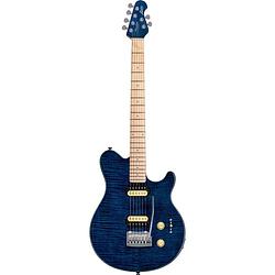 Foto van Sterling by music man axis flame maple ax3fm neptune blue elektrische gitaar