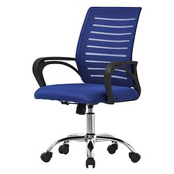 Foto van Ergonomische bureaustoel met armleuningen mesh stof blauw met wielen ml design