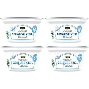 Foto van Jumbo yoghurt griekse stijl naturel 10% vet 4 x 150g