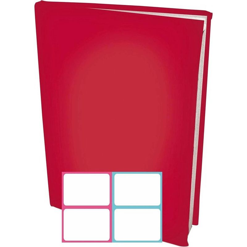 Foto van Rekbare boekenkaften a4 - rood - 6 stuks inclusief kleur labels
