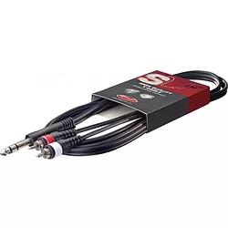 Foto van Stagg syc3/ps2cm e 6.3 mm trs jack - 2x rca kabel 3 meter