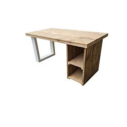 Foto van Wood4you bureau san diego - steigerhout 200lx55dx75h cm wit