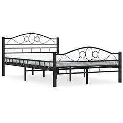 Foto van The living store metalen bedframe - staal - 210x127x85 cm - zwart