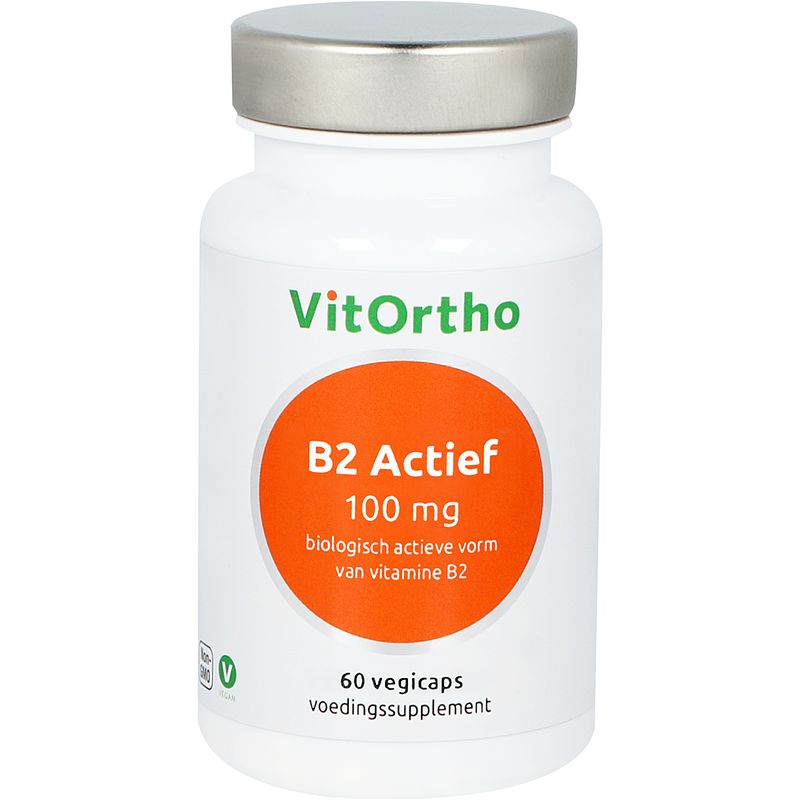 Foto van Vitortho vitamine b2 actief 100mg vegicaps