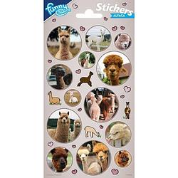 Foto van Funny products stickers alpaca 20 x 10 cm papier beige 13 stuks