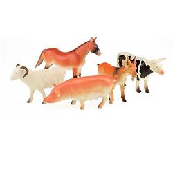 Foto van 5x plastic boerderijdieren figuren - boerderij speelset - speelgoed voor kinderen