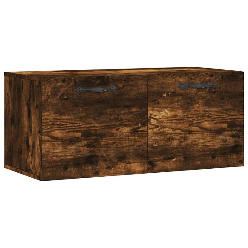 Foto van The living store wandkast - gerookt eiken - 80 x 36.5 x 35 cm - duurzaam materiaal