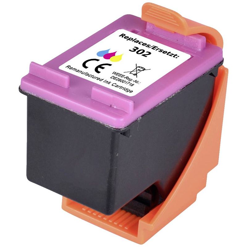 Foto van Renkforce cartridge vervangt hp hp 302 (f6u65ae) compatibel cyaan, magenta, geel rf-5693274