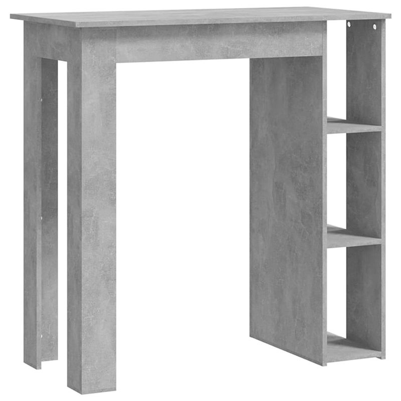 Foto van The living store bartafel - betongrijs - 102 x 50 x 103.5 cm - met opbergvakken