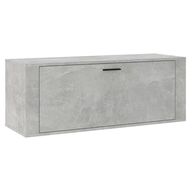 Foto van The living store schoenenkast - betongrijs - 100 x 35 x 38 cm - bewerkt hout